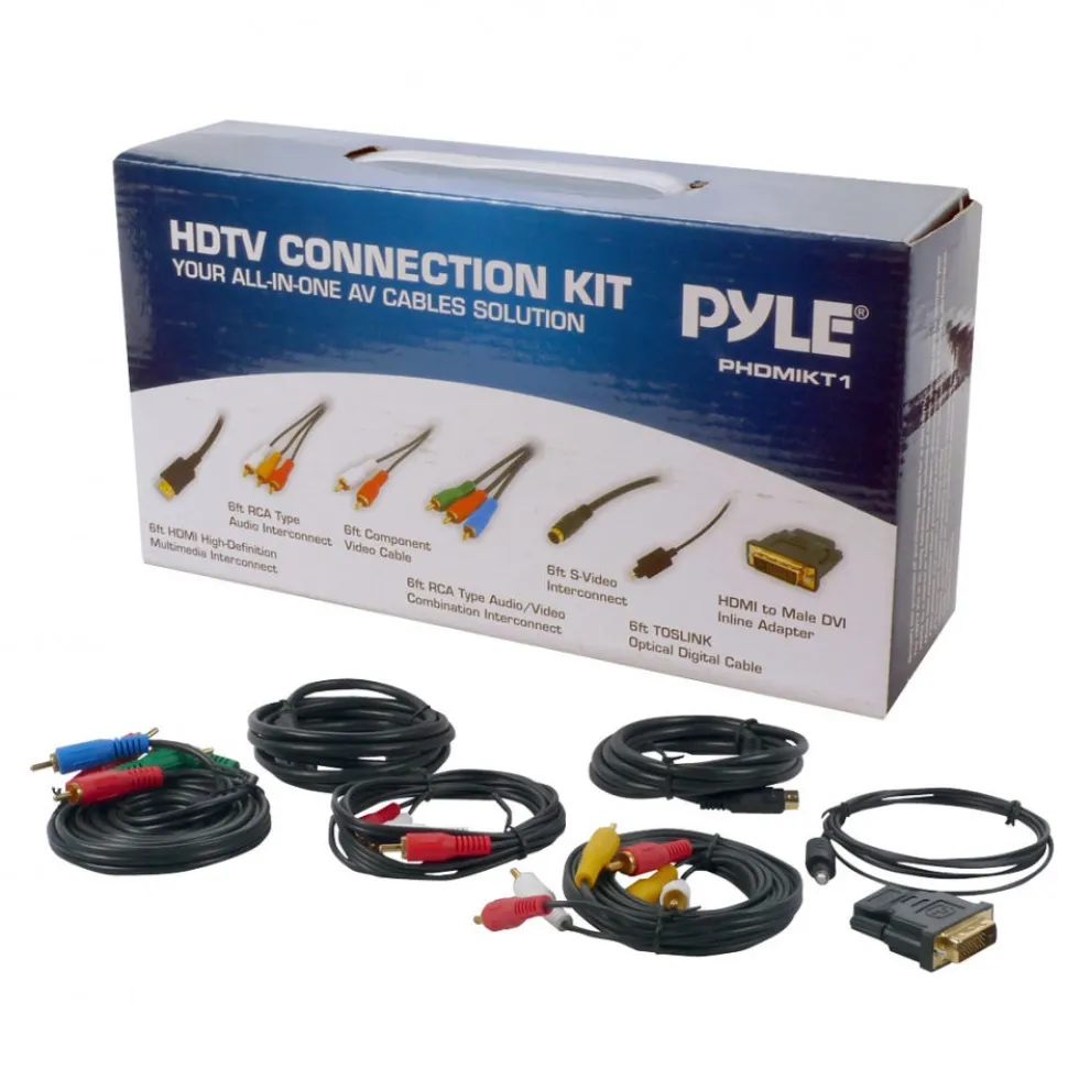 7-Piece HDTV Audio/Video Cable Kit, Gold Plated, Gift Box