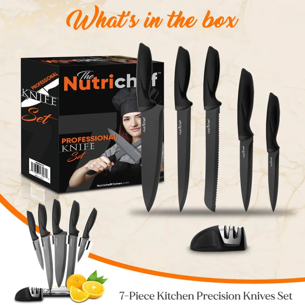 7-Piece Knife Set for Precision Cutting, Stainless Steel, Acrylic Stand