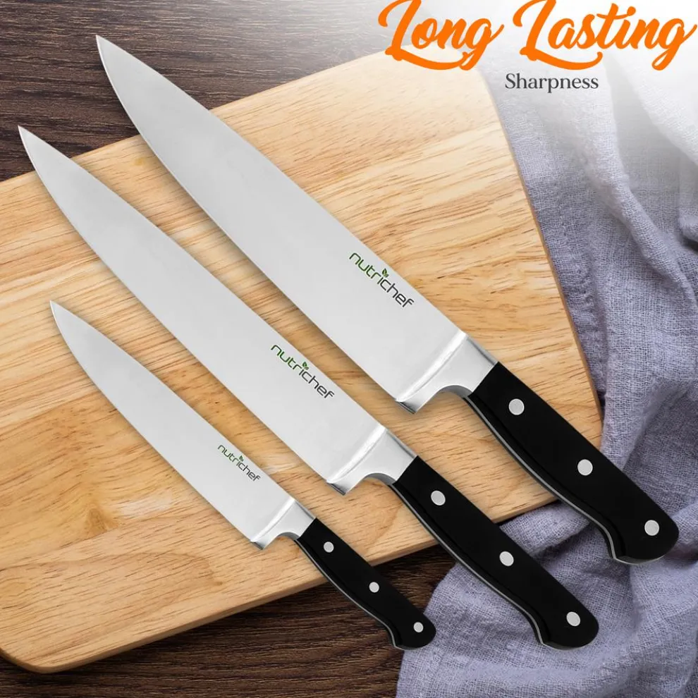 13-Piece Knife Set with Block, Precision German Steel, Built-In Sharpener