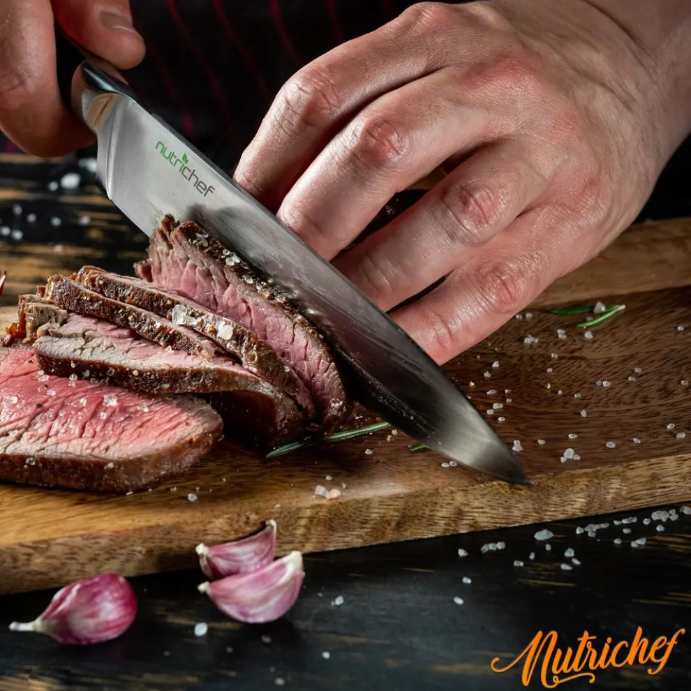 13-Piece Knife Set with Block, Precision German Steel, Built-In Sharpener