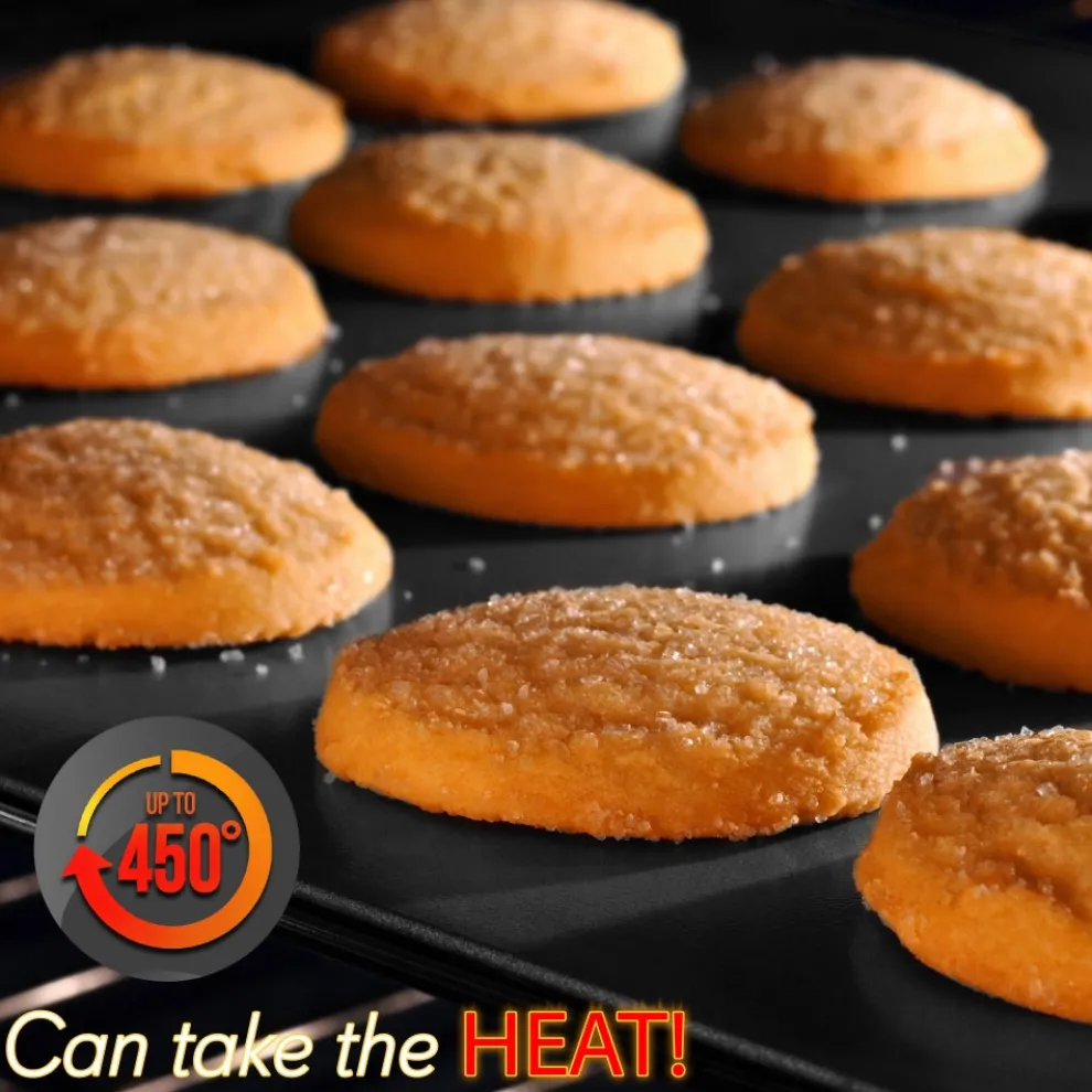 10-Piece Nonstick Bakeware Set, Easy Clean Carbon Steel, Red Handles