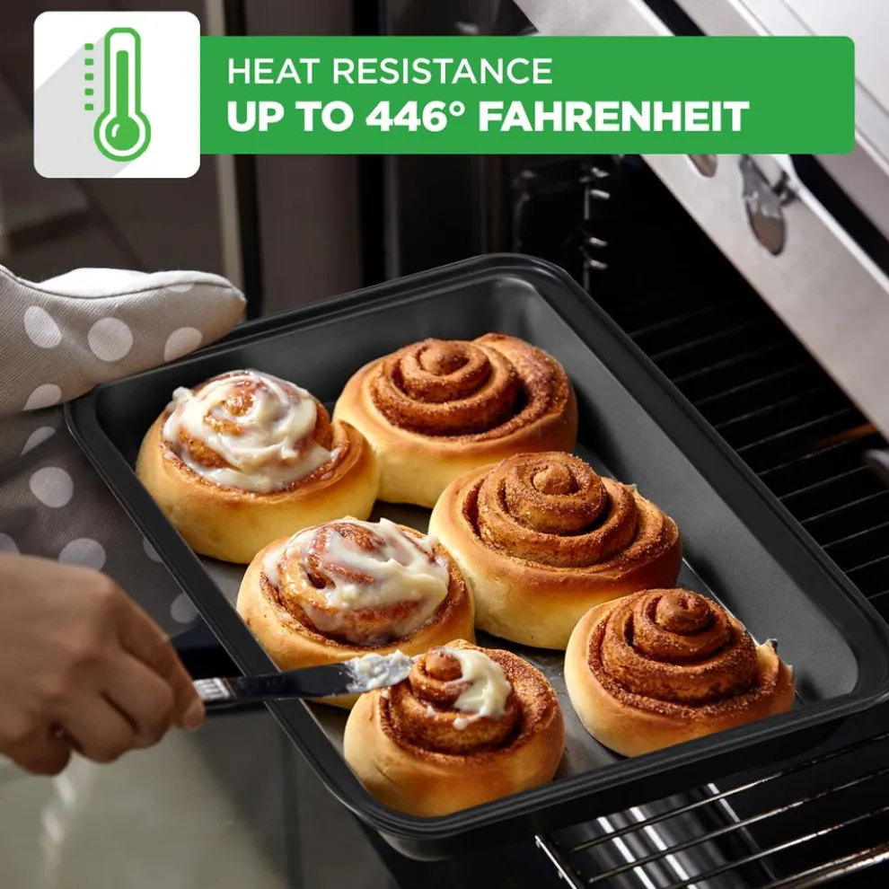 10-Piece Nonstick Bakeware Set - Easy Release Carbon Steel, Gray