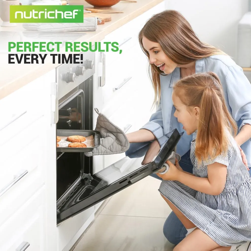 10-Piece Nonstick Bakeware Set - Easy Release Carbon Steel, Gray