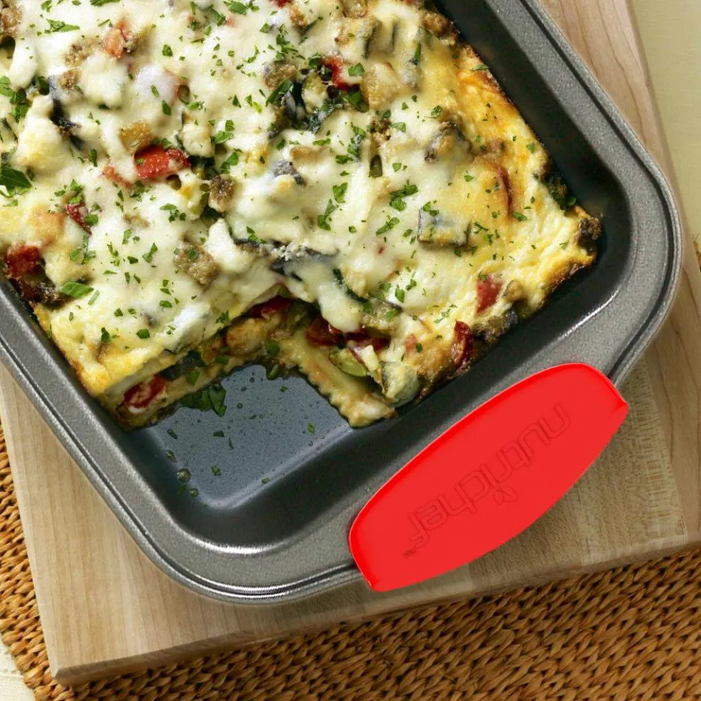 8-Piece Nonstick Bakeware Set, Carbon Steel, Red Silicone Handles