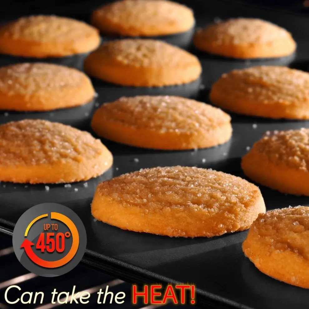 8-Piece Nonstick Bakeware Set, Carbon Steel, Red Silicone Handles