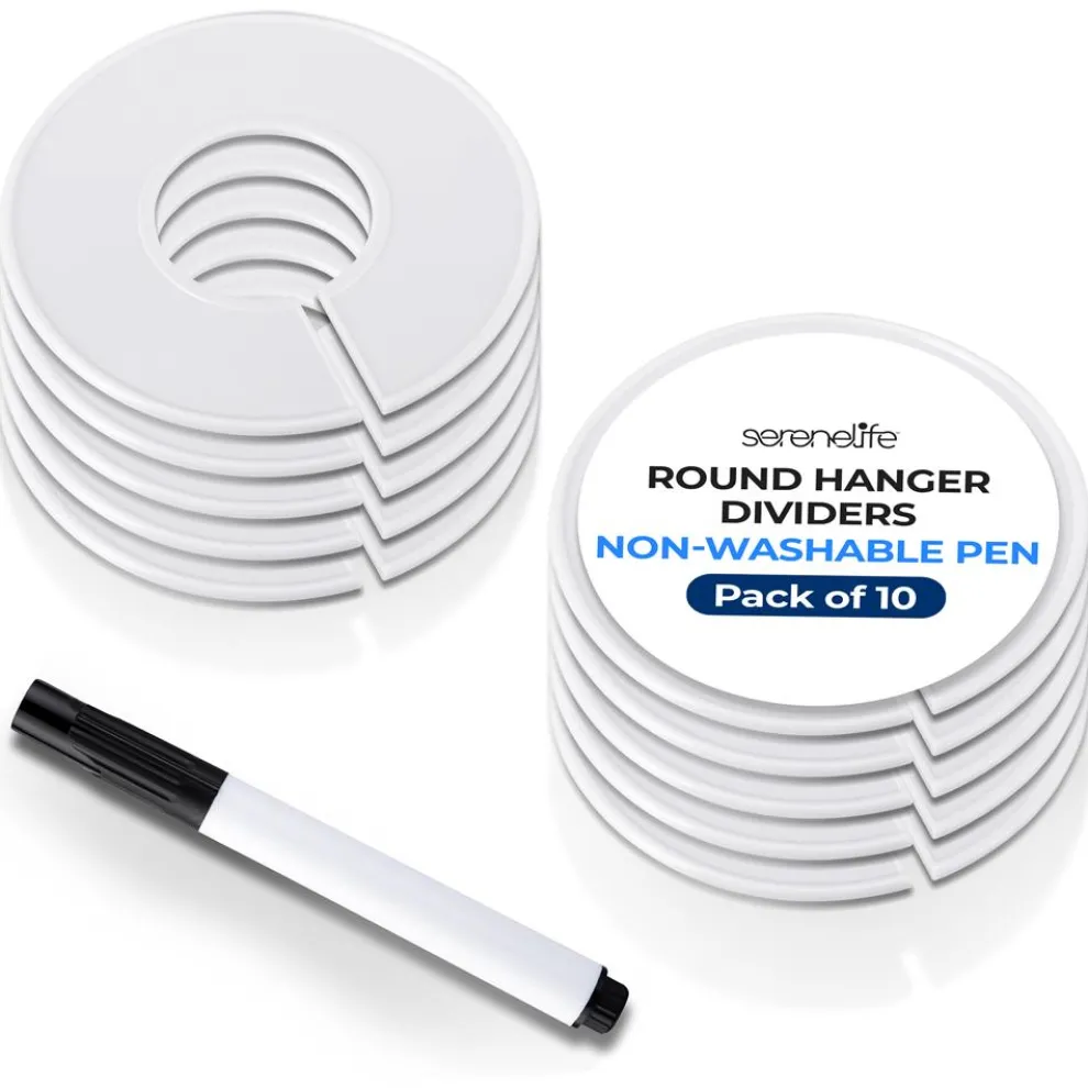10-Piece White Plastic Hanger Dividers - Organize Closet - Sturdy PP