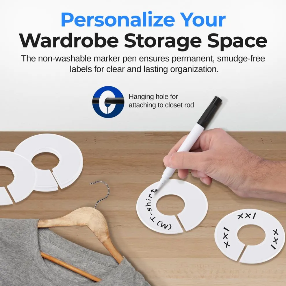 10-Piece White Plastic Hanger Dividers - Organize Closet - Sturdy PP