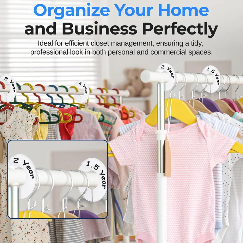 10-Piece White Plastic Hanger Dividers - Organize Closet - Sturdy PP