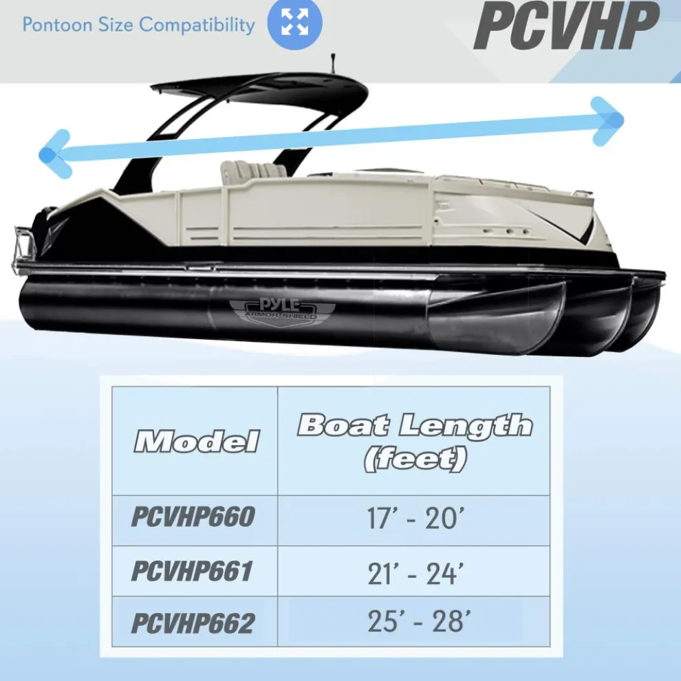 Pontoon Boat Cover, Sun Protection, Waterproof Marine Canvas, 21-24ft