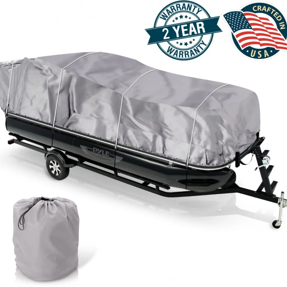 Pontoon Boat Cover 17'-20' Weatherproof Polyester Adjustable Fit