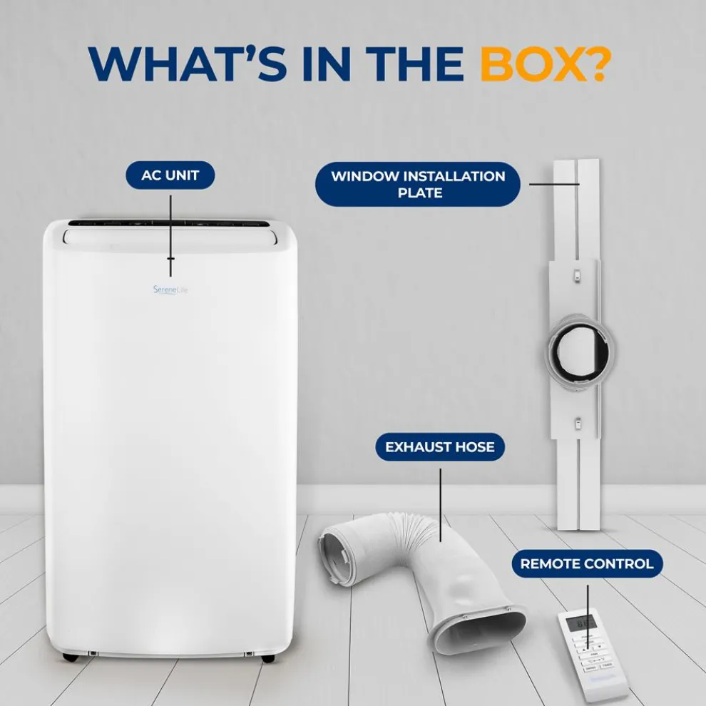 Portable Air Conditioner 14,000 BTU Efficient Cooling Dehumidifier White