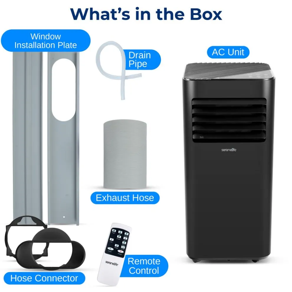 Portable Air Conditioner 8000 BTU Efficient Cooling Dehumidifier White