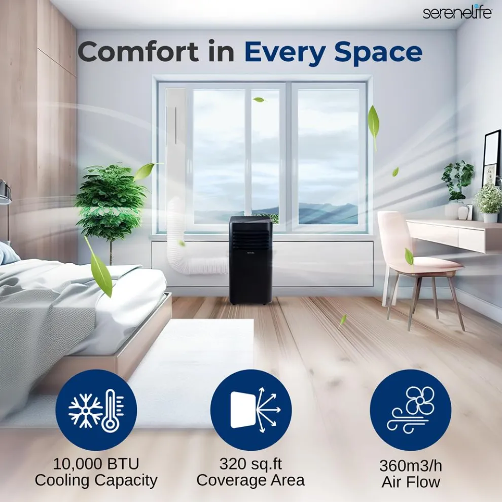 Portable Air Conditioner 10000 BTU Efficient Cooling Compact White