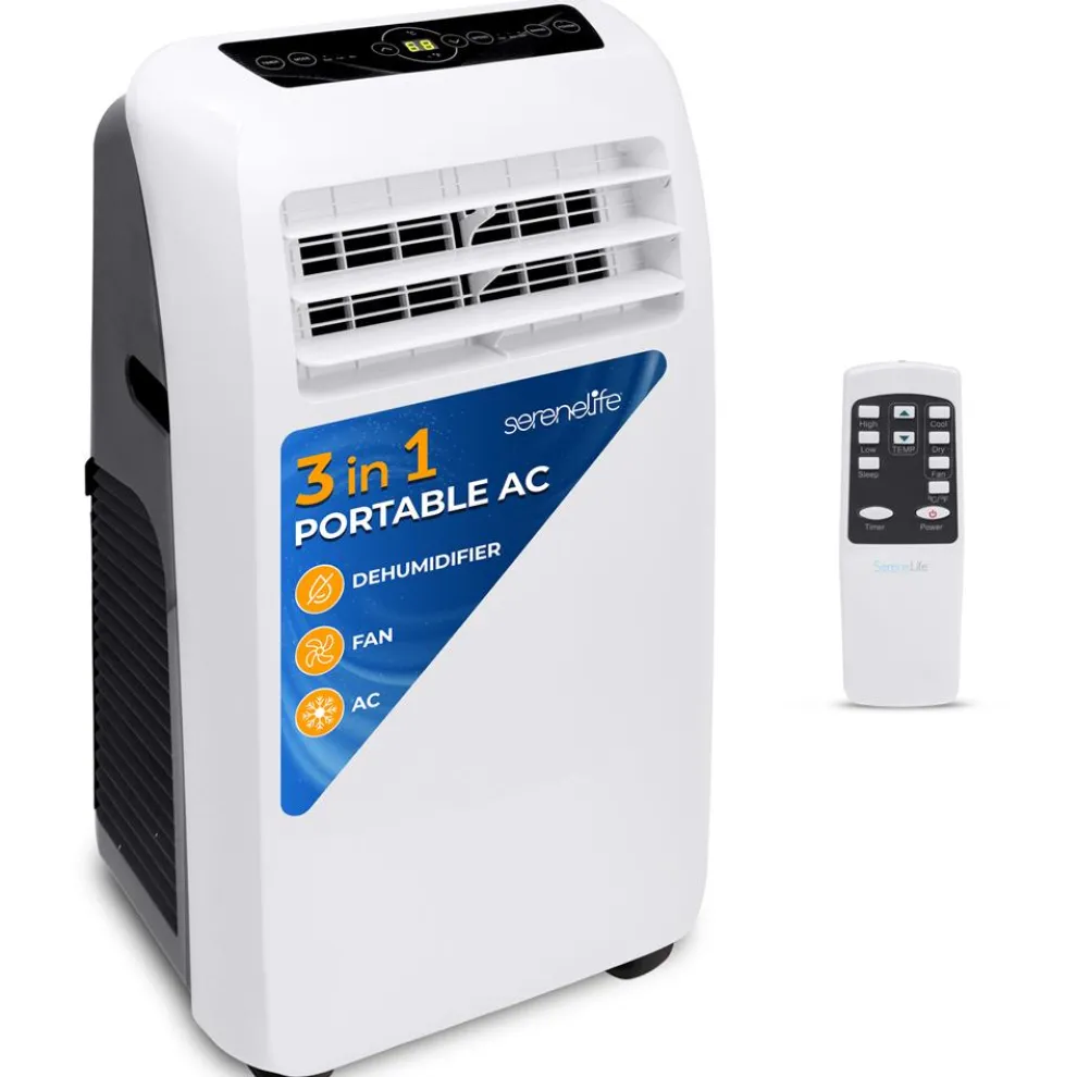 Portable Air Conditioner 10,000 BTU Efficient Cooling Dehumidifier White
