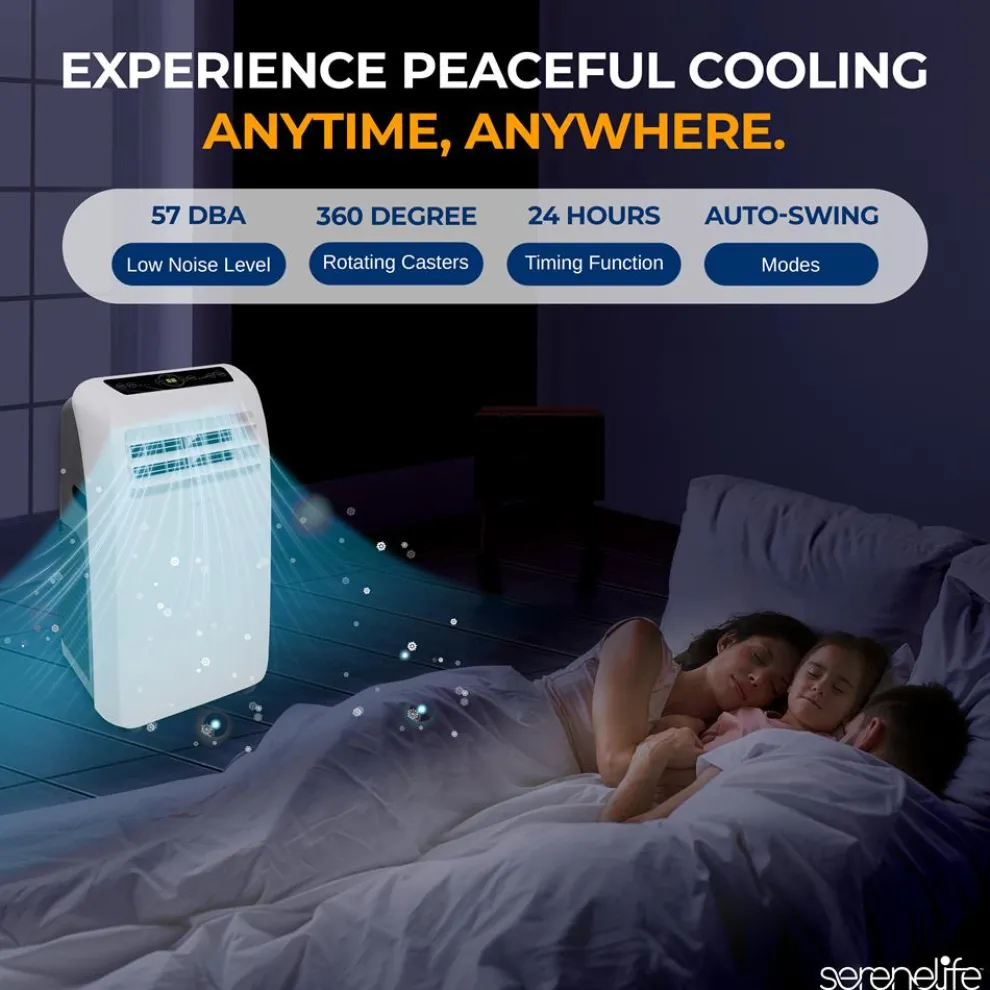 Portable Air Conditioner 10,000 BTU Efficient Cooling Dehumidifier White