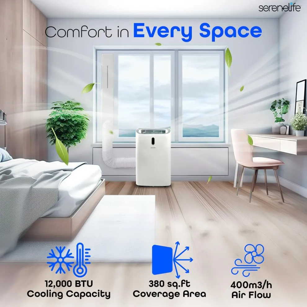 Portable Air Conditioner 12000 BTU Efficient Cooling White