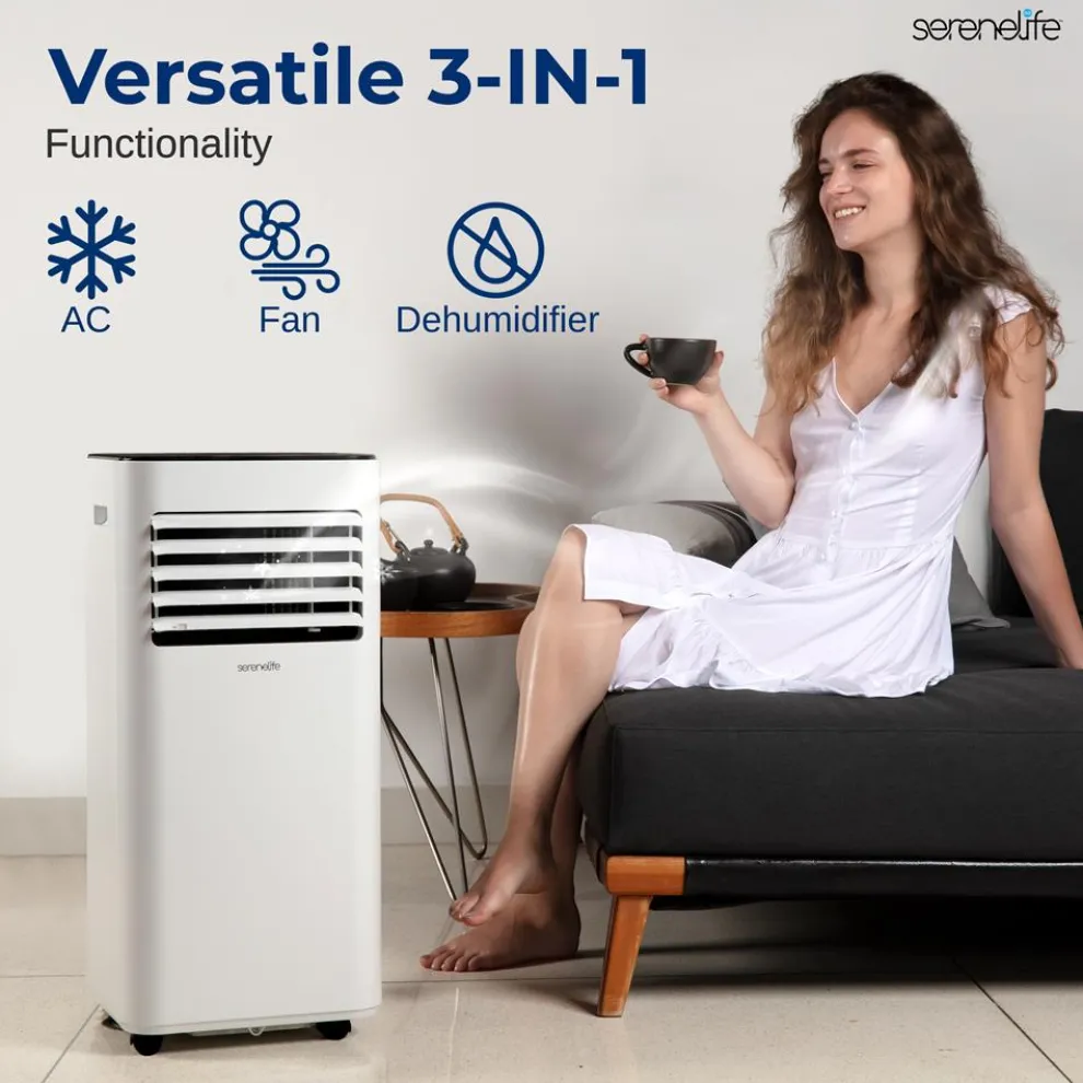 Portable Air Conditioner 10000 BTU Efficient Cooling Dehumidifier White