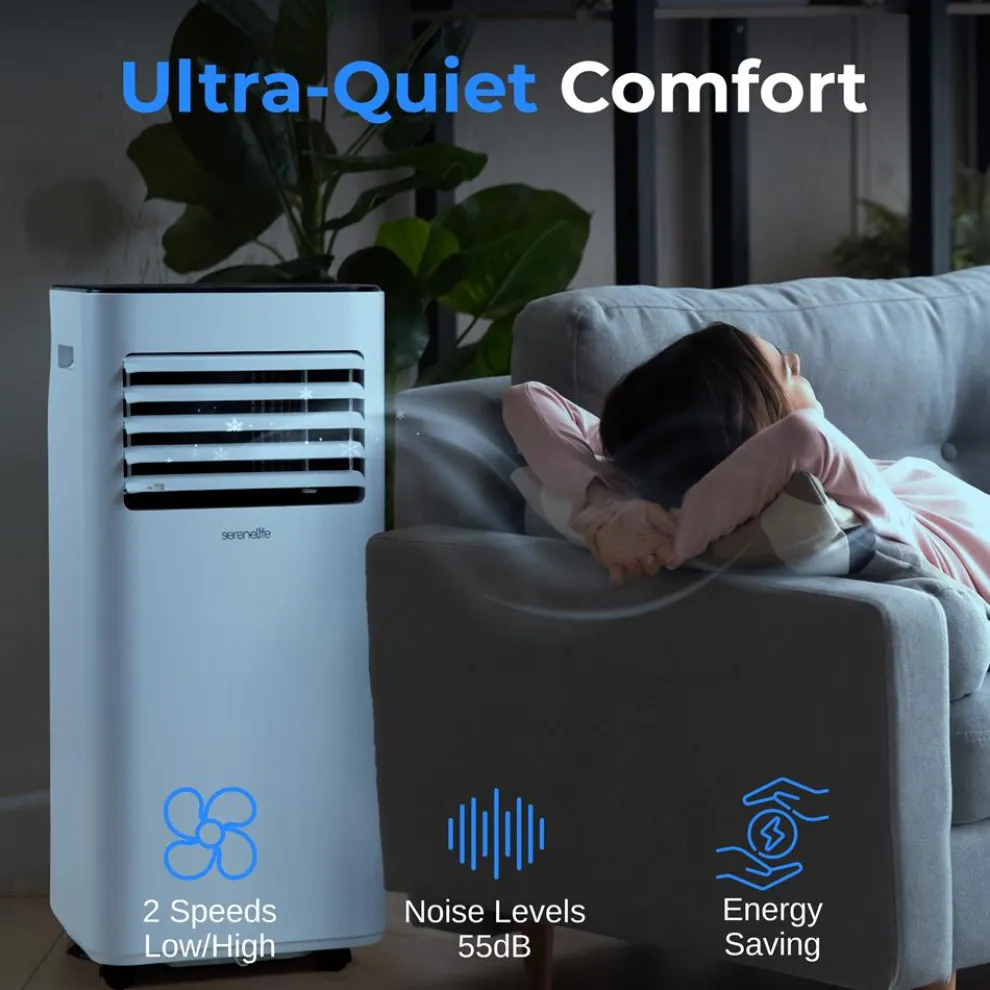 Portable Air Conditioner 10000 BTU Efficient Cooling Dehumidifier White