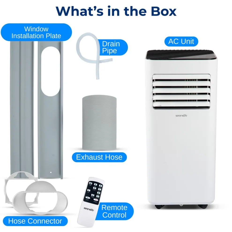 Portable Air Conditioner 10000 BTU Efficient Cooling Dehumidifier White