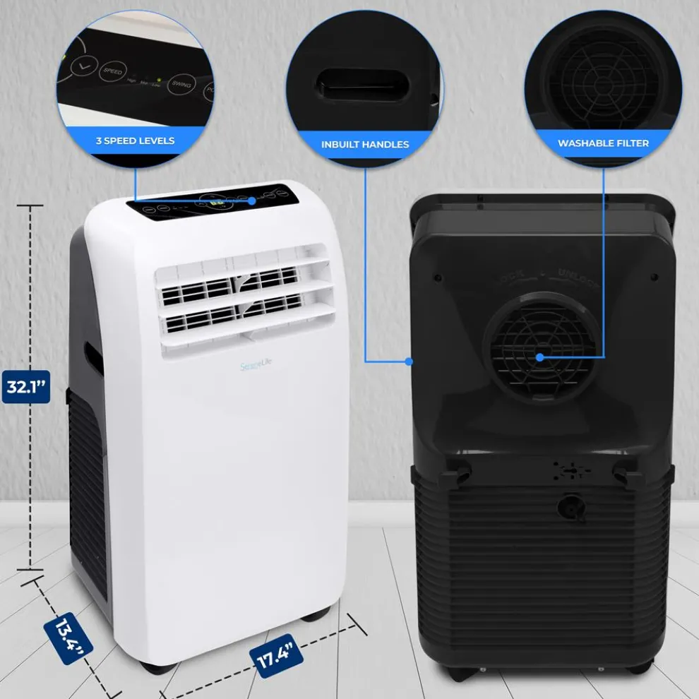 Portable Air Conditioner 12,000 BTU Efficient Cooling/Heating, White