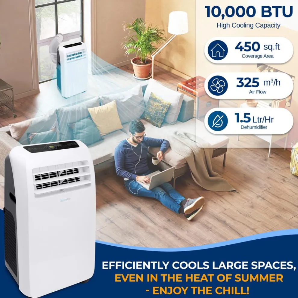 Portable Air Conditioner 10,000 BTU Efficient Cooling Dehumidifier