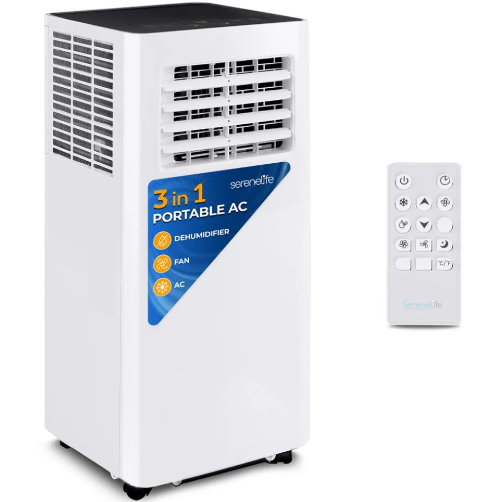 Portable Air Conditioner 10,000 BTU WiFi Control, Dehumidifier, White