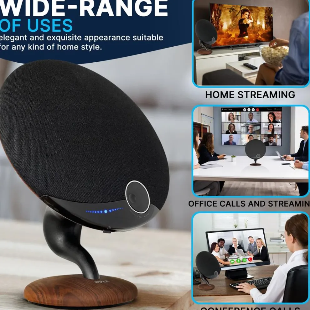 Portable Bluetooth Gramophone Speaker, Super Bass, Built-in Subwoofer, Oak