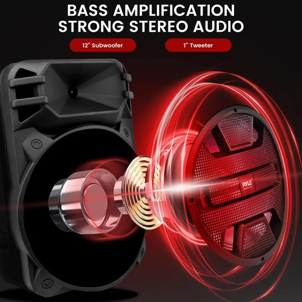 Portable Bluetooth PA Speaker 800W Rechargeable LED Lights