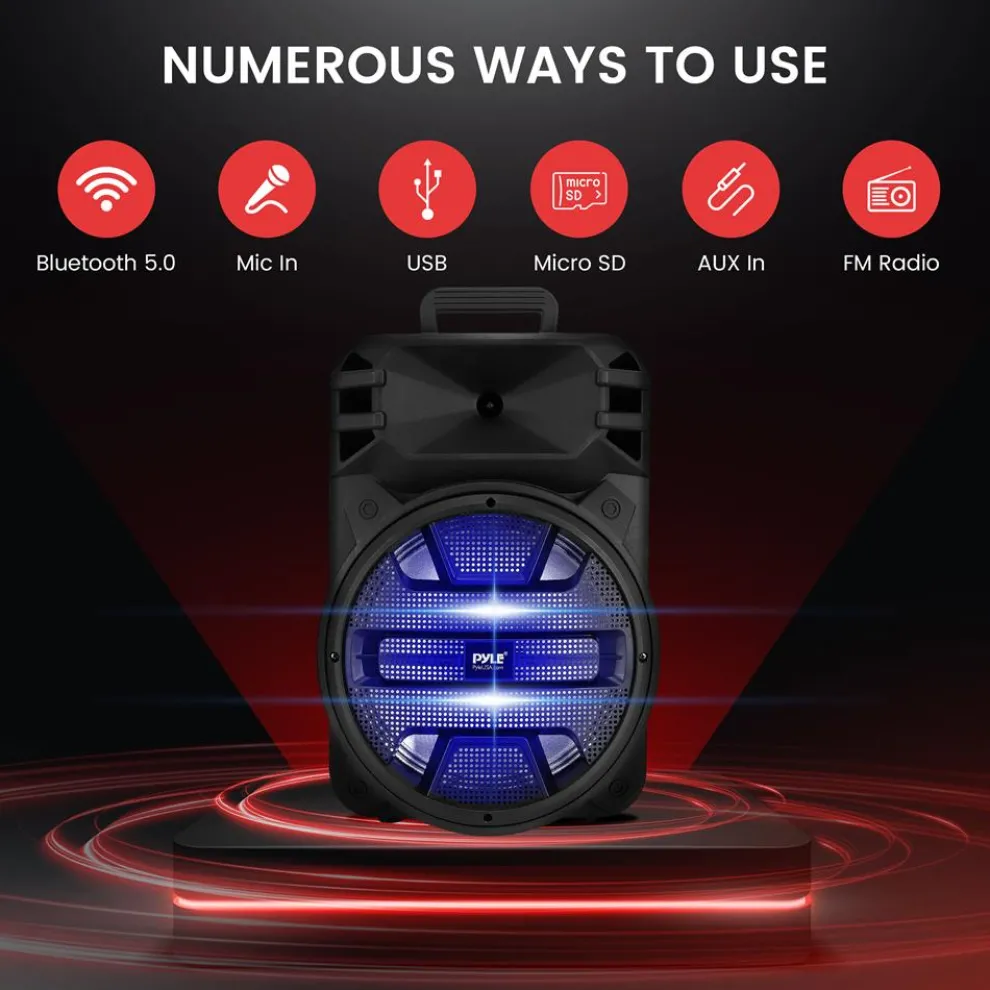 Portable Bluetooth PA Speaker 800W Rechargeable LED Lights