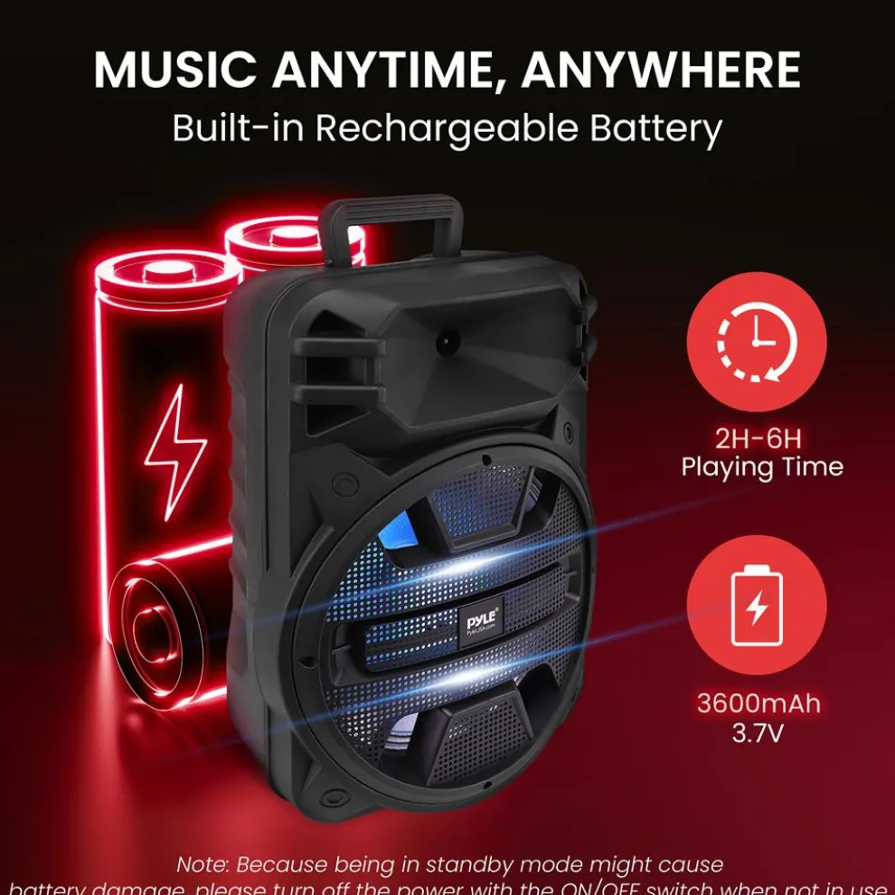 Portable Bluetooth PA Speaker 800W Rechargeable LED Lights