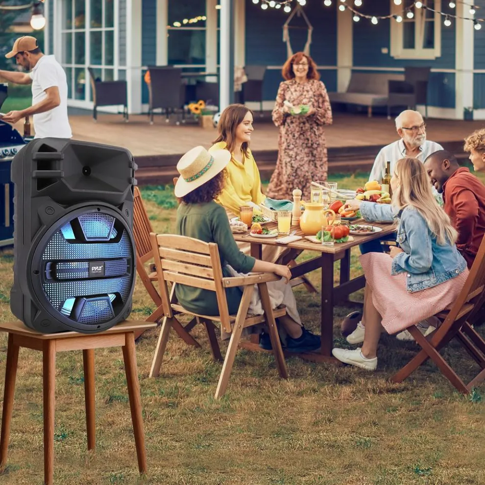 Portable Bluetooth PA Speaker 800W Rechargeable LED Lights