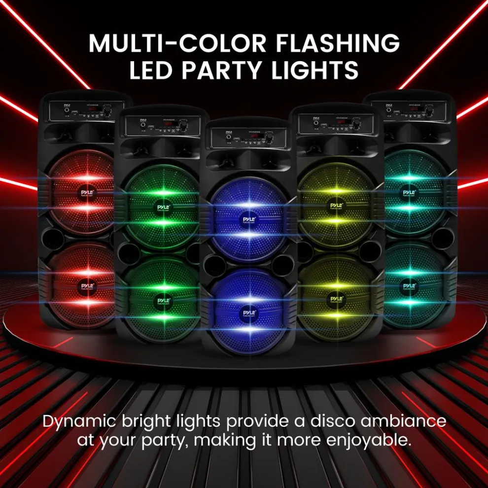 Portable Bluetooth PA Speaker 600W Rechargeable Dual 8