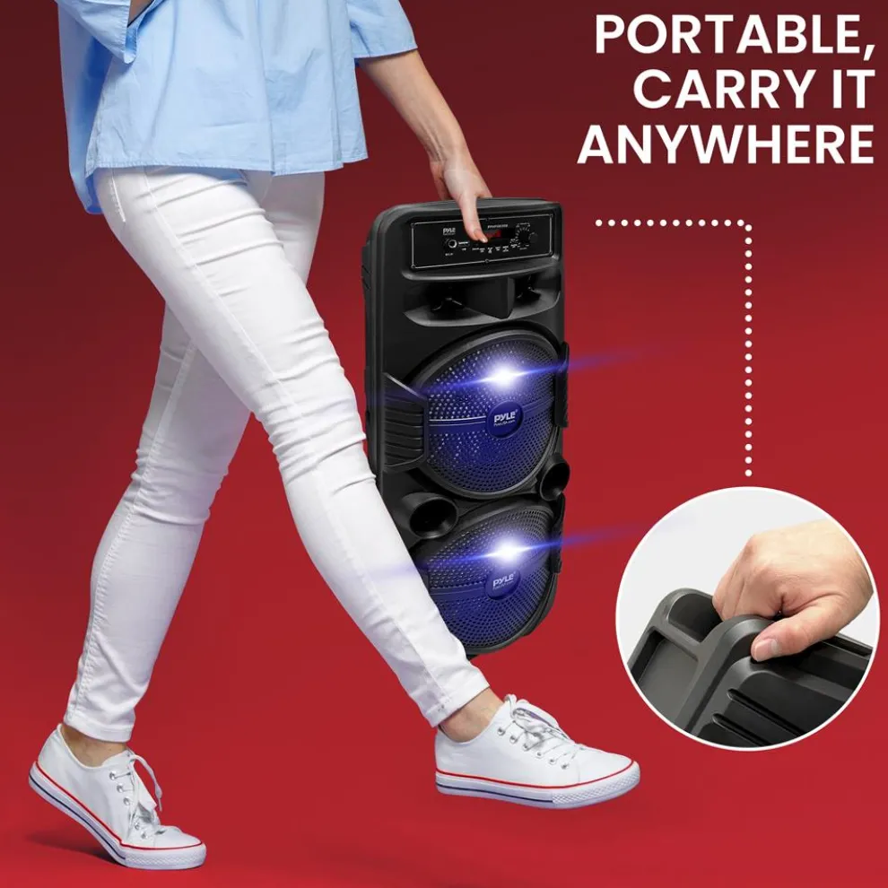 Portable Bluetooth PA Speaker 600W Rechargeable Dual 8