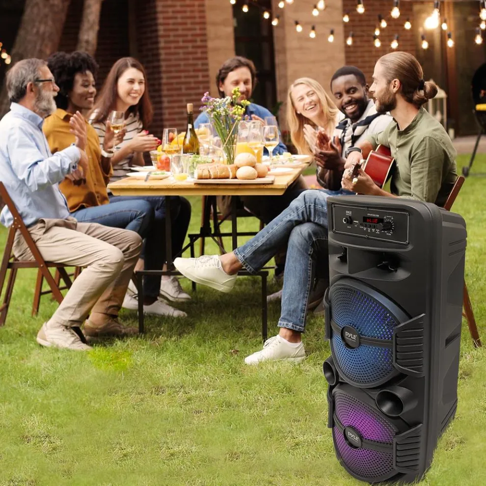 Portable Bluetooth PA Speaker 600W Rechargeable Dual 8