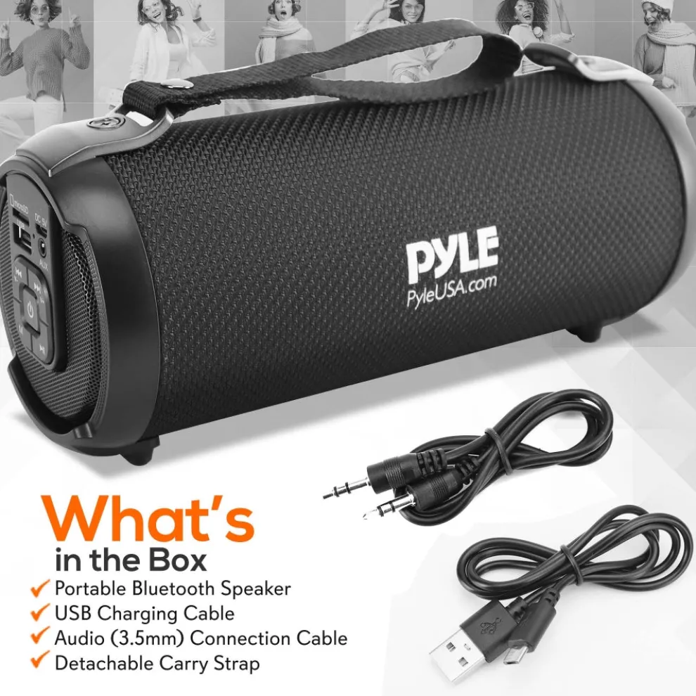 Portable Bluetooth Boombox Speaker - Loud Sound, Rechargeable, Blue