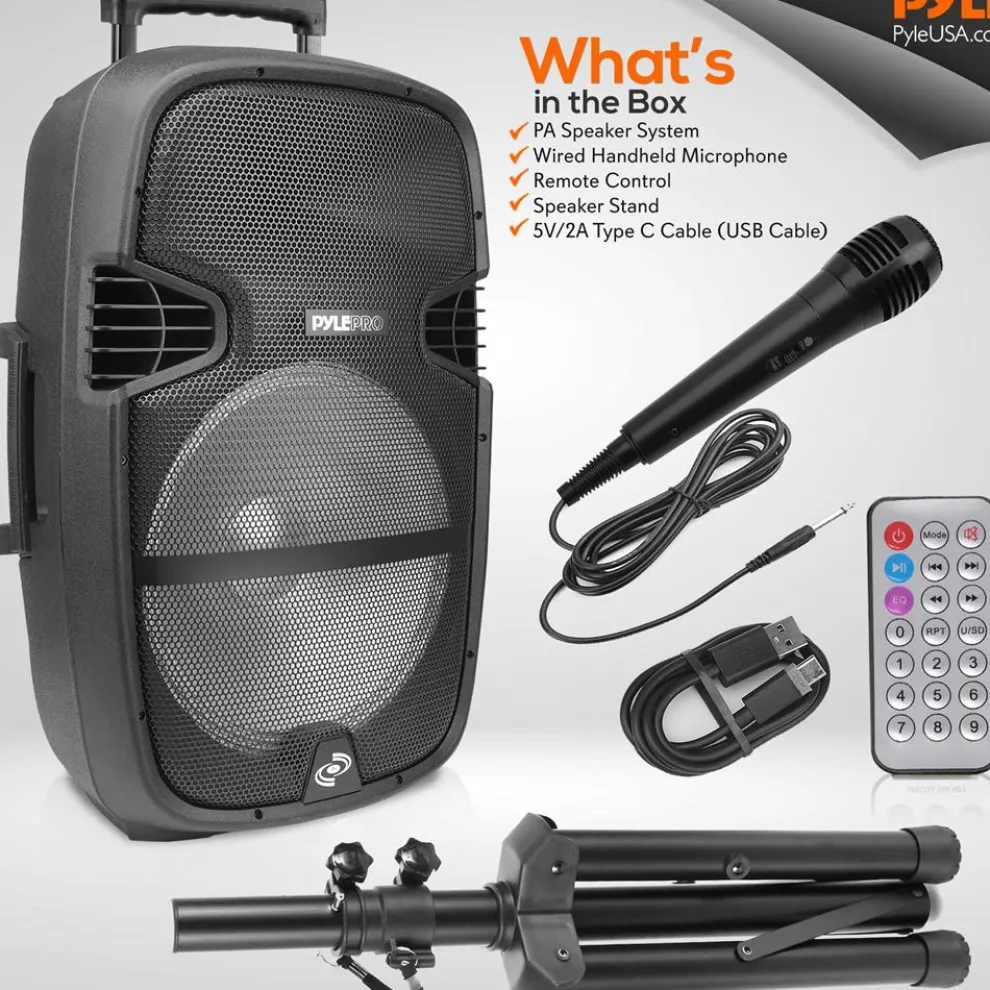 Portable Bluetooth PA Speaker 1000W, 15
