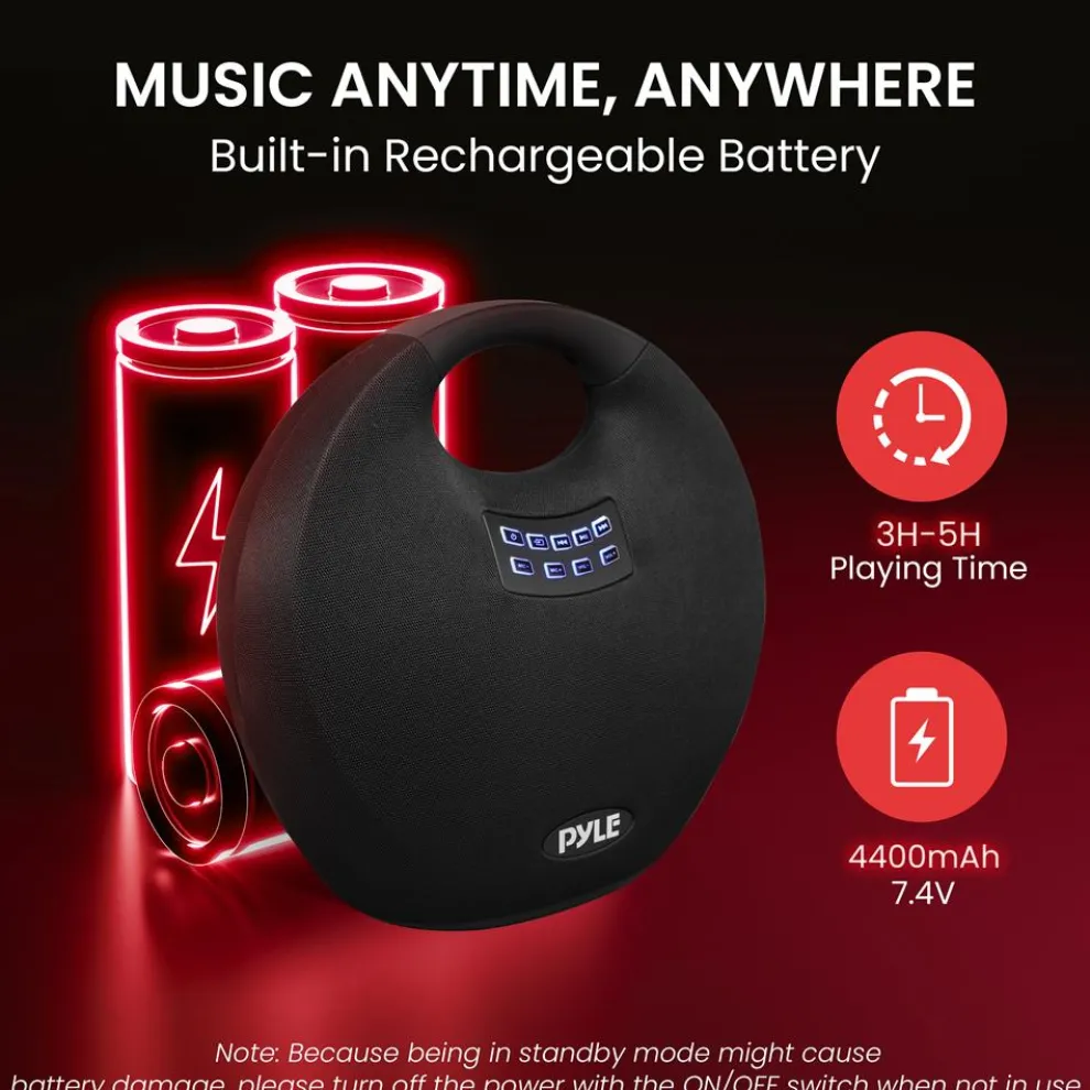 Portable Bluetooth Speaker, Clear Sound, Waterproof, Rechargeable Battery