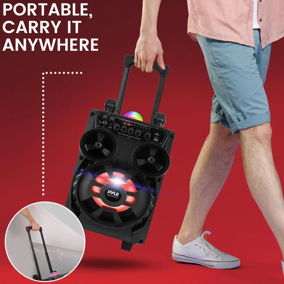 Portable Bluetooth PA Speaker 580W Rechargeable LED Party Lights