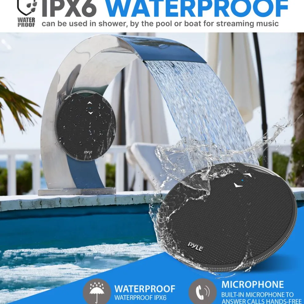 Portable Bluetooth Speaker, Loud Sound, IPX7 Waterproof, Mini, Black