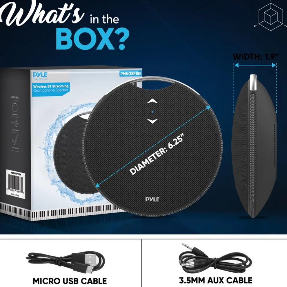 Portable Bluetooth Speaker, Loud Sound, IPX7 Waterproof, Mini, Black