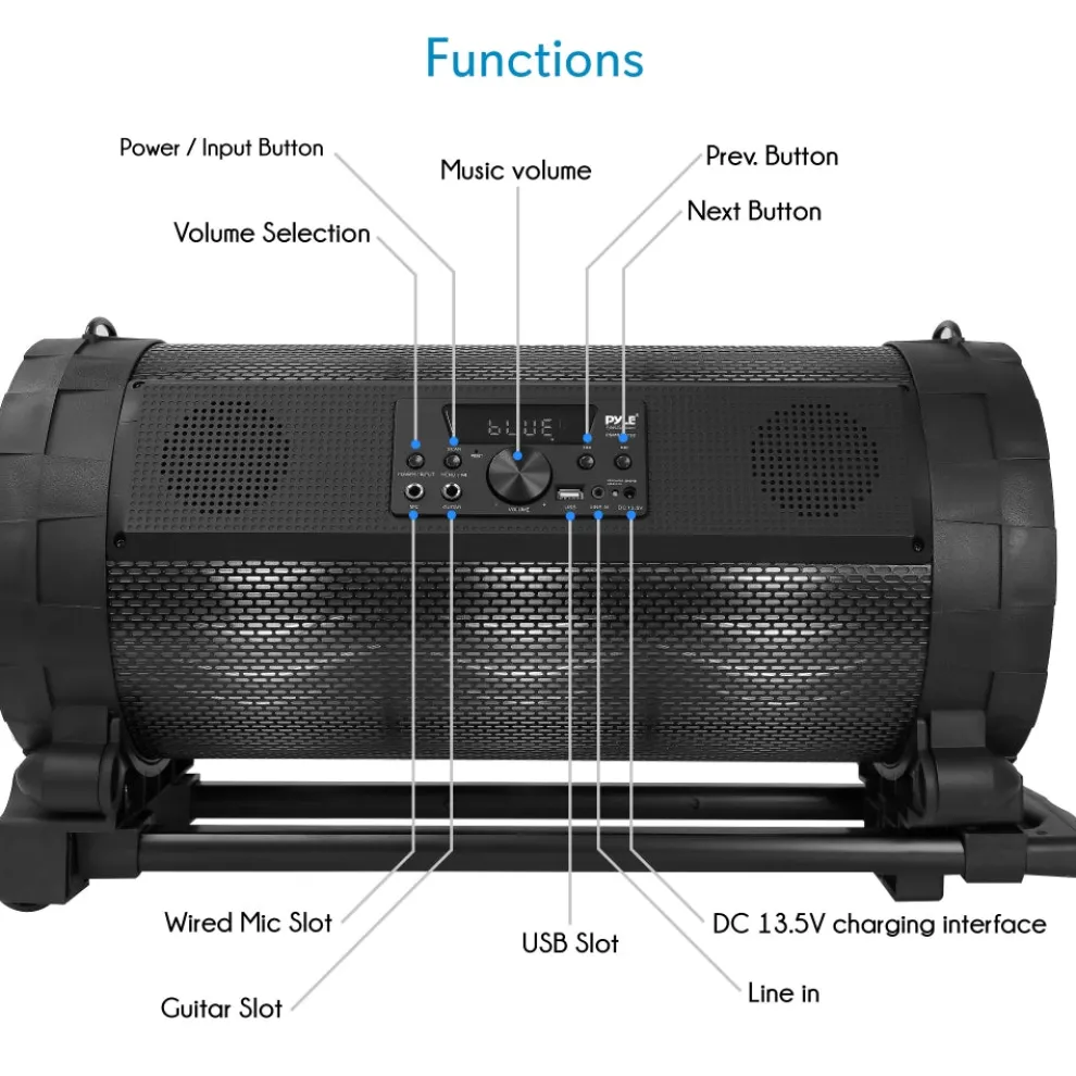 Portable Boombox Mic & Speaker System