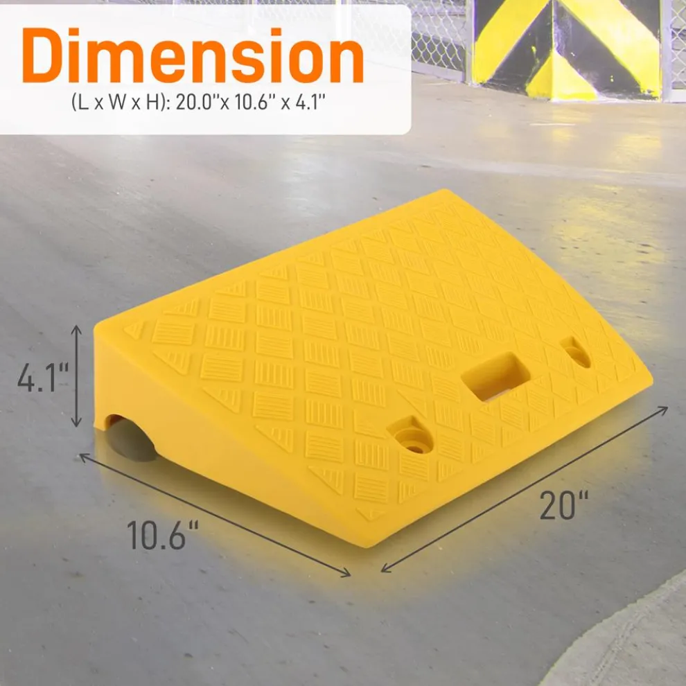 Portable Curb Ramps 6,600 lbs Capacity Heavy Duty Plastic 2PC Set