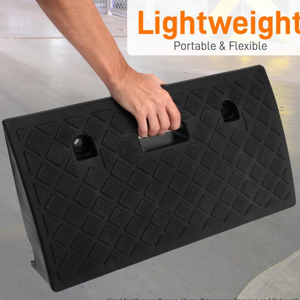 Portable Curb Ramps 6,600 lbs Capacity Heavy Duty Plastic 2PC Set