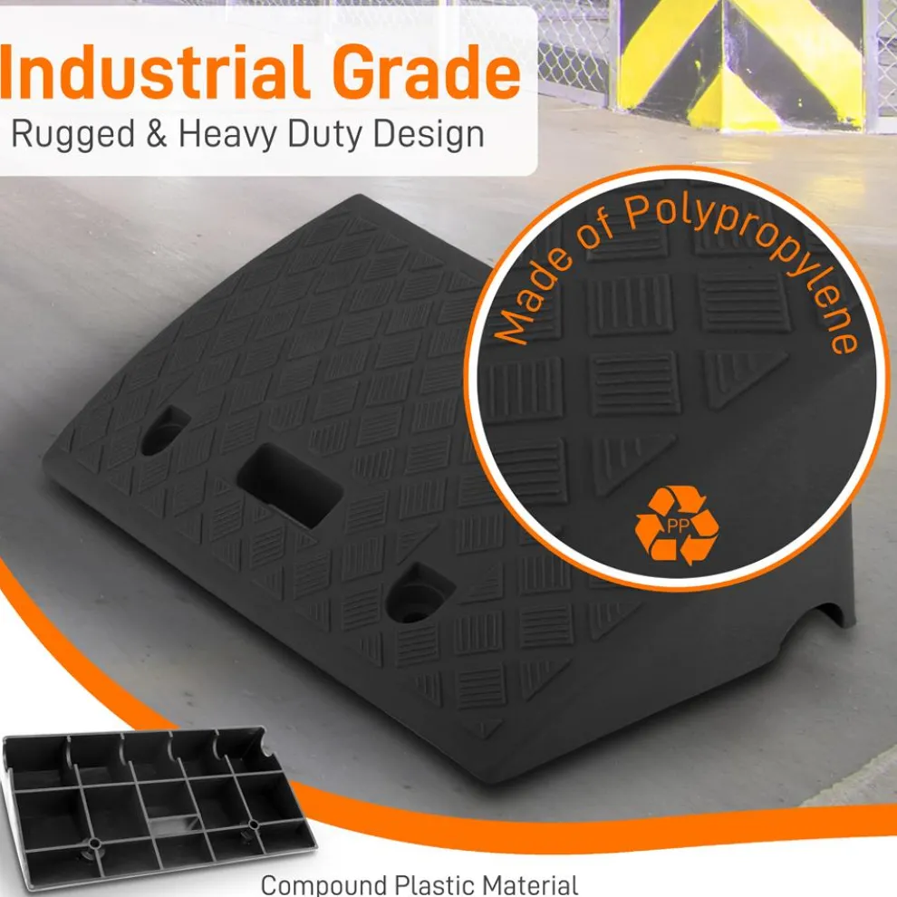 Portable Curb Ramps 6,600 lbs Capacity Heavy Duty Plastic 2PC Set