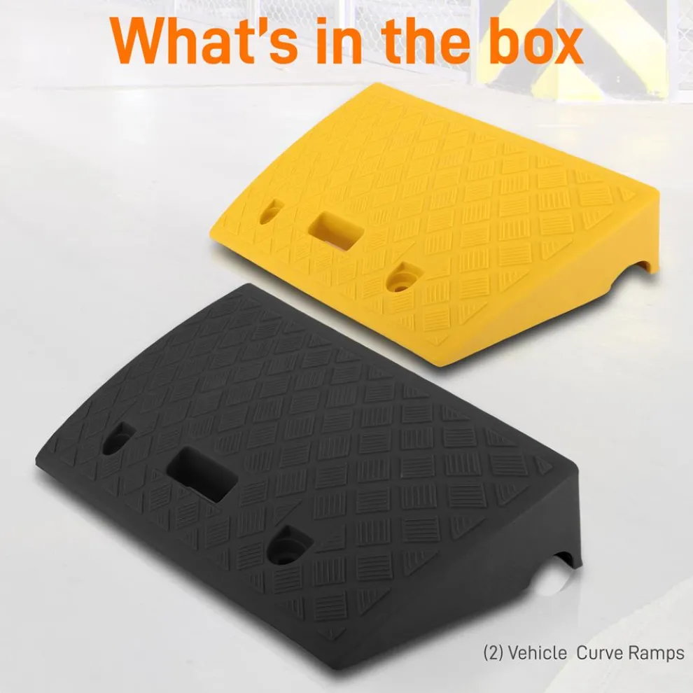 Portable Curb Ramps 6,600 lbs Capacity Heavy Duty Plastic 2PC Set