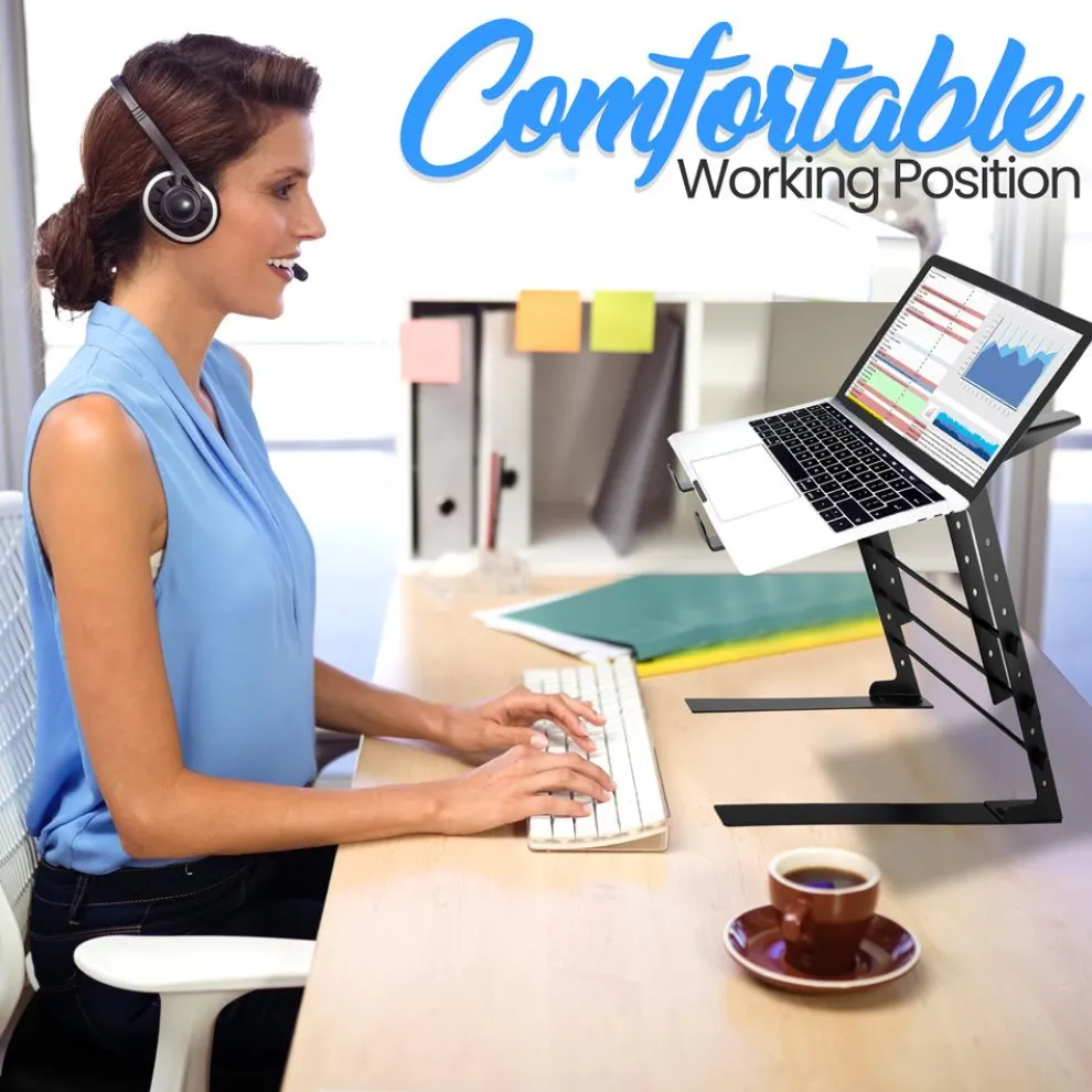 Portable Dual Laptop Stand - Ergonomic Adjustable Steel Design