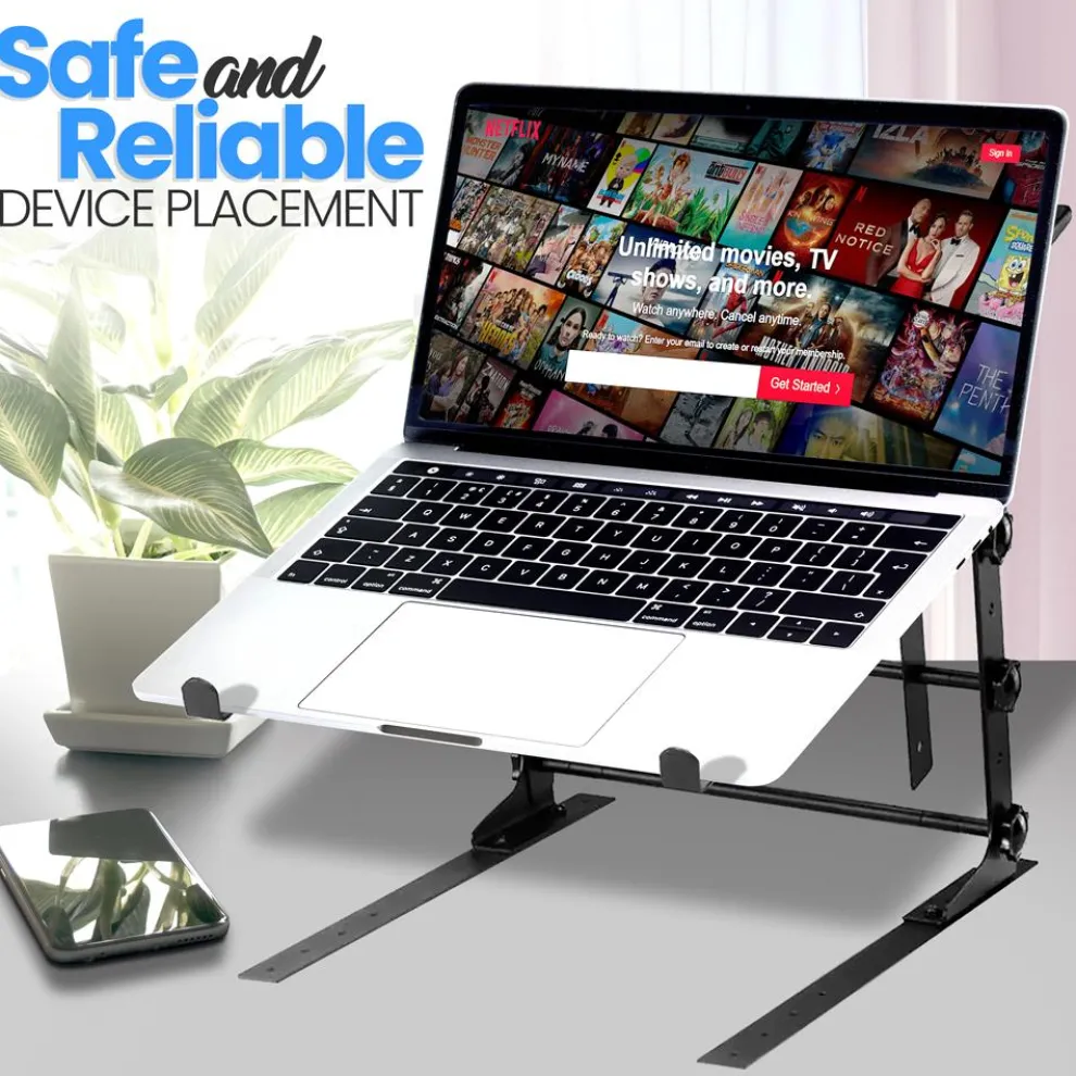 Portable Dual Laptop Stand - Ergonomic Adjustable Steel Design