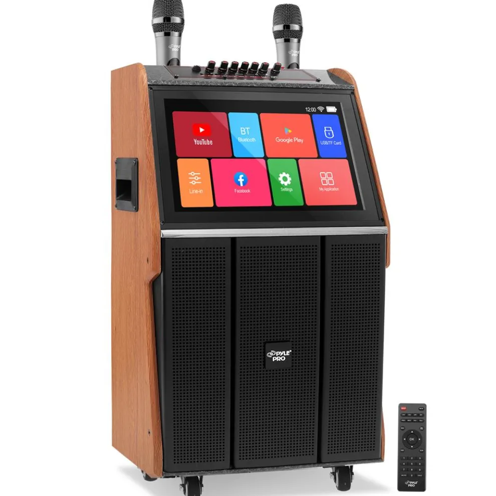 Portable Karaoke Machine, HD Screen, Dual Wireless Mics, Easy Transport