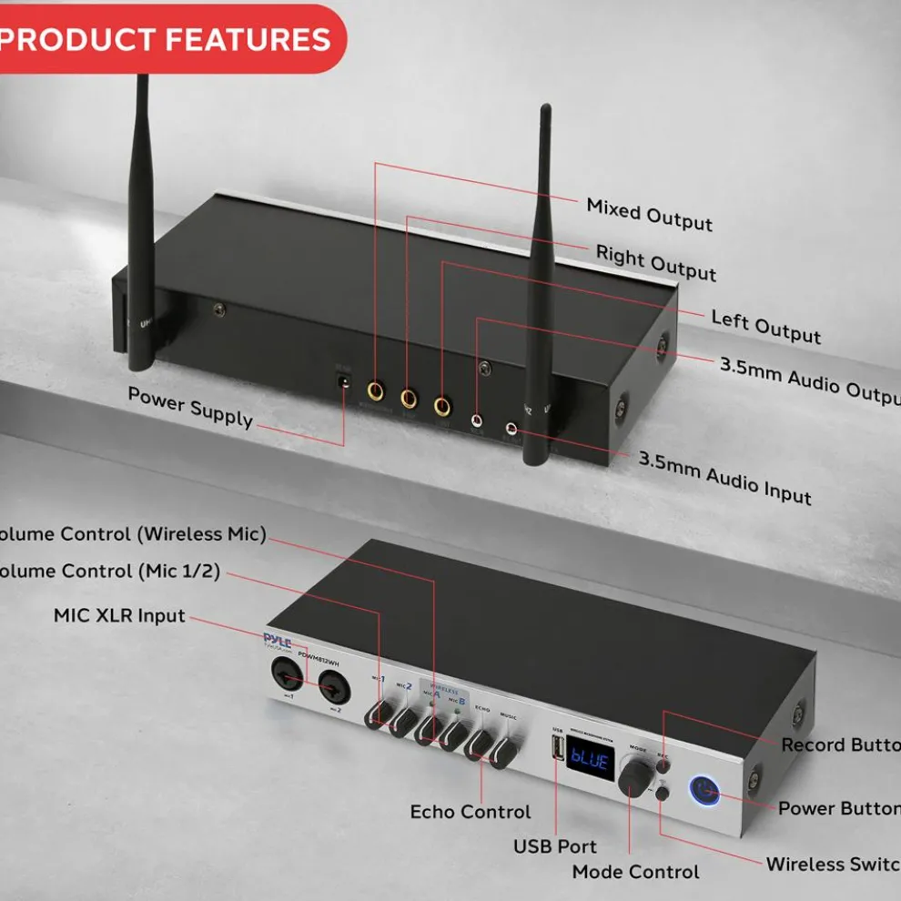 Portable Karaoke Microphone Mixer System