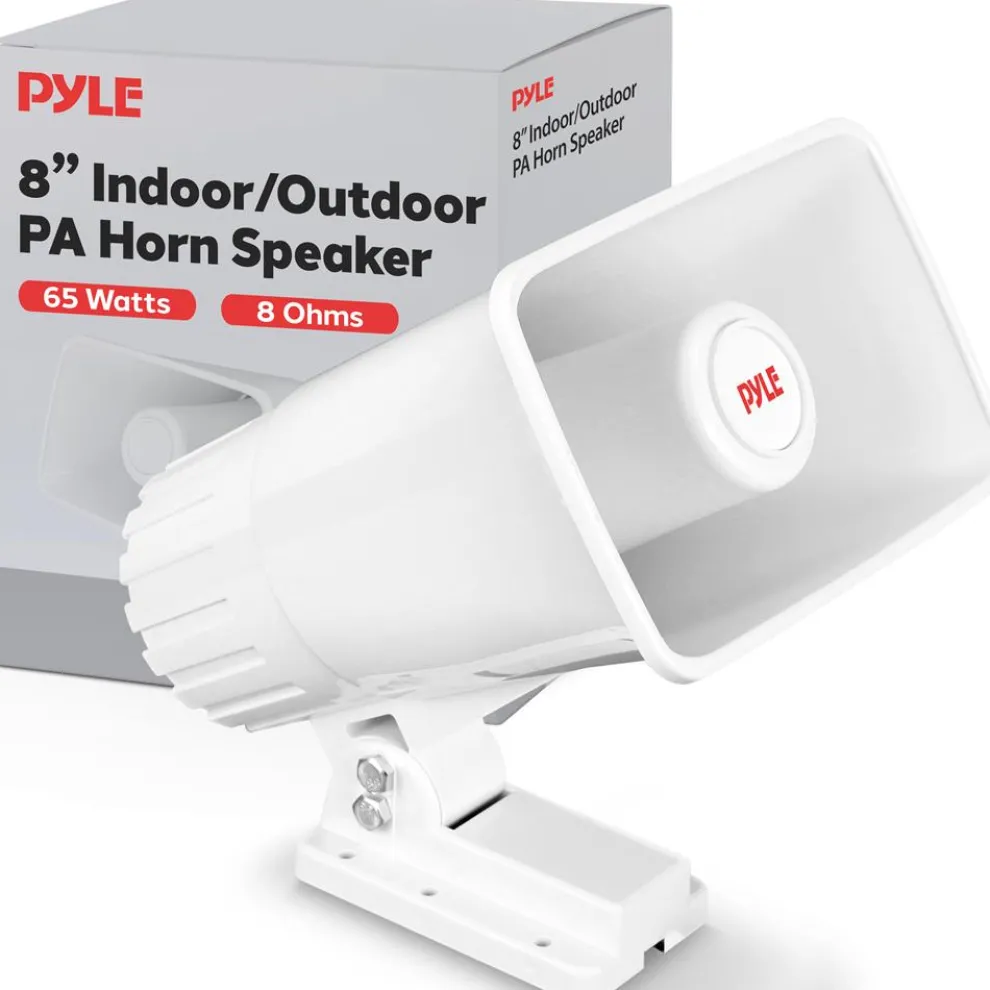 Portable PA Horn Speaker, Clear Sound, 65W, Adjustable Bracket